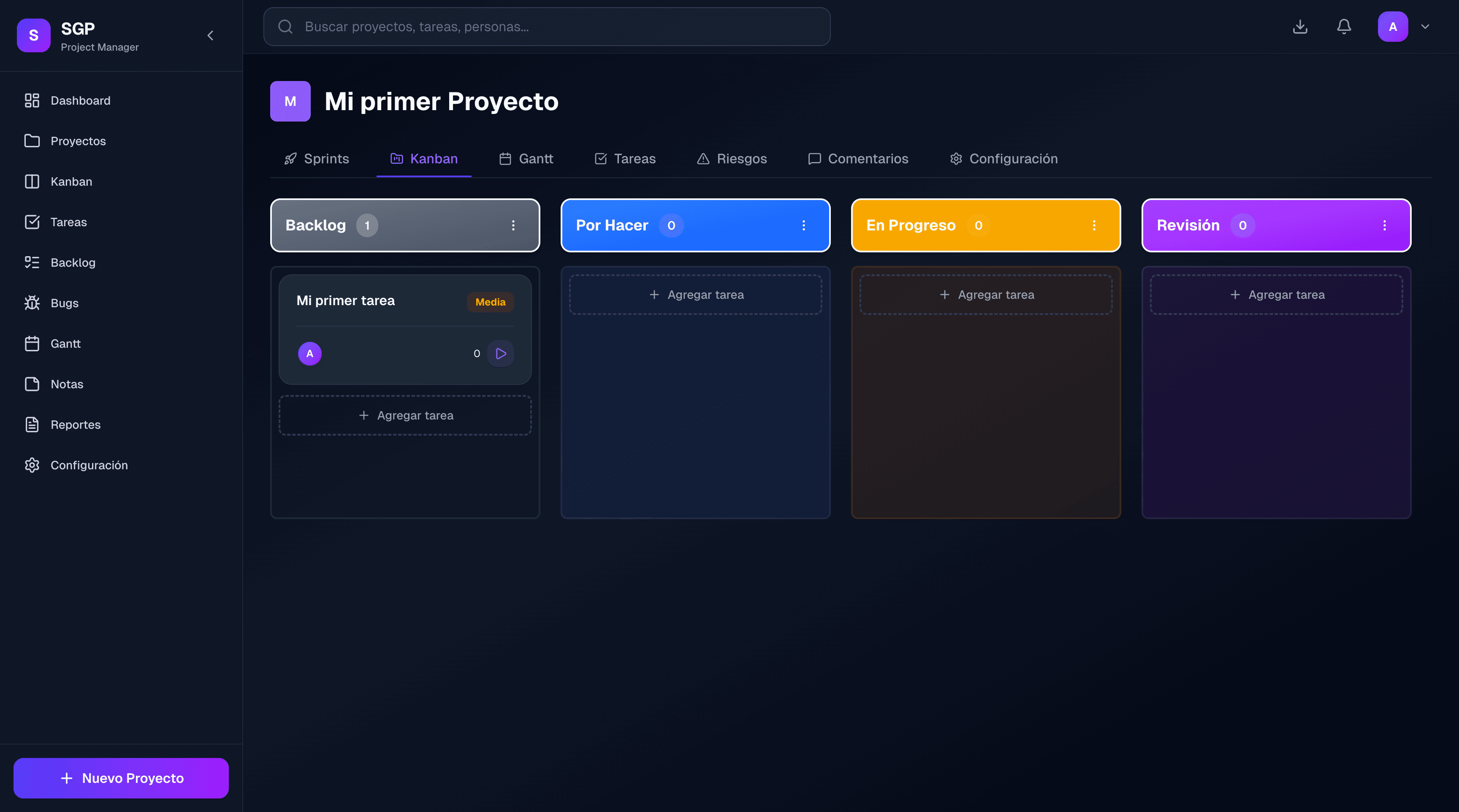 Tableros Kanban en SGP